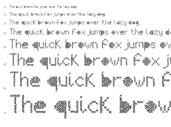Mesh Stitch font waterfall